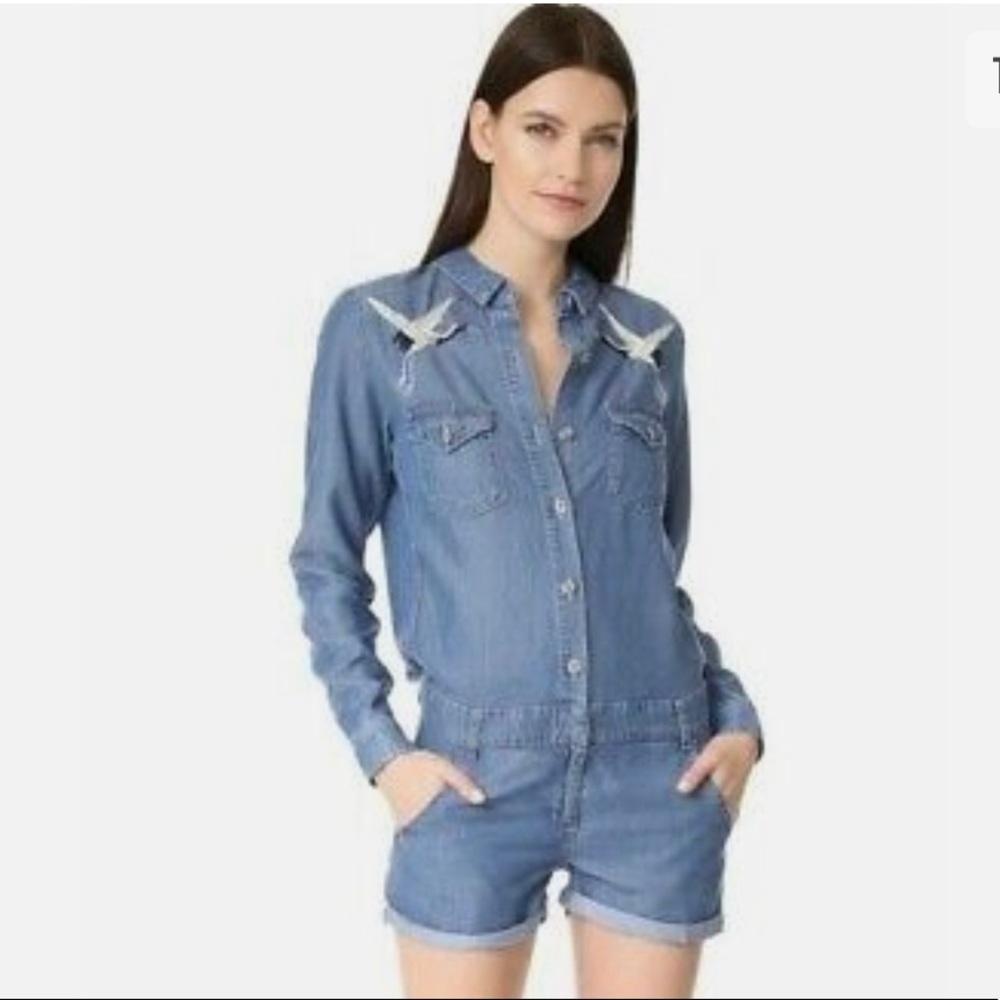 Kooples Embroiled Jean Rompers
